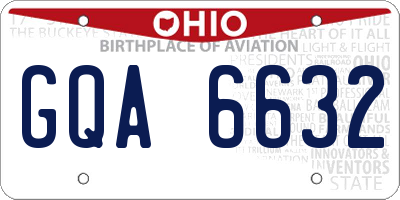 OH license plate GQA6632