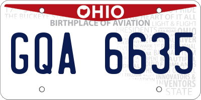 OH license plate GQA6635