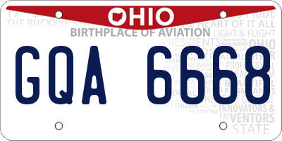 OH license plate GQA6668