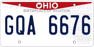 OH license plate GQA6676