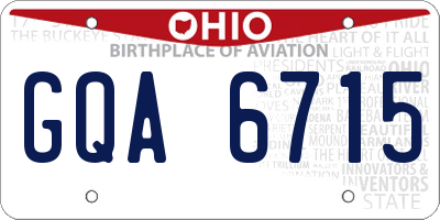 OH license plate GQA6715