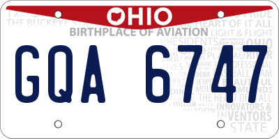 OH license plate GQA6747