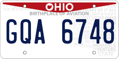 OH license plate GQA6748