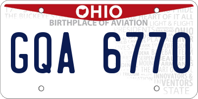 OH license plate GQA6770