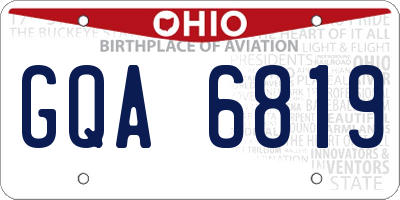 OH license plate GQA6819