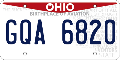 OH license plate GQA6820
