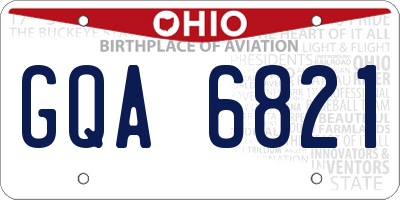 OH license plate GQA6821