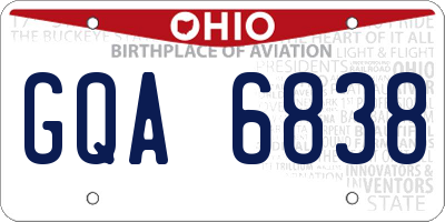 OH license plate GQA6838