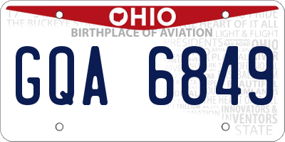 OH license plate GQA6849