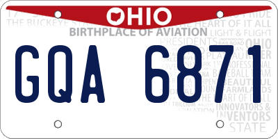 OH license plate GQA6871