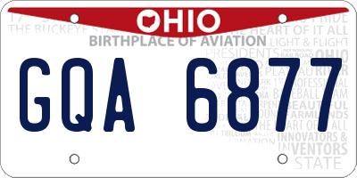 OH license plate GQA6877