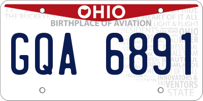 OH license plate GQA6891