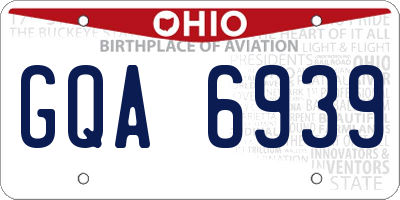 OH license plate GQA6939