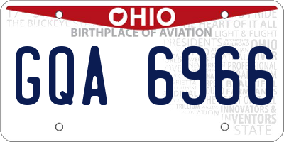 OH license plate GQA6966