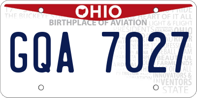 OH license plate GQA7027