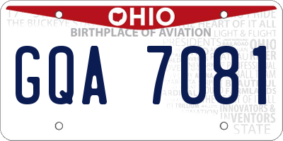 OH license plate GQA7081