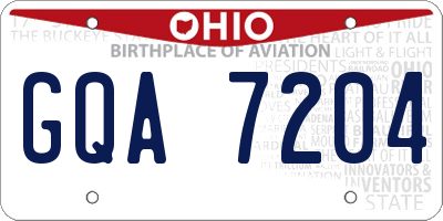OH license plate GQA7204