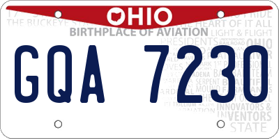 OH license plate GQA7230