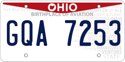 OH license plate GQA7253