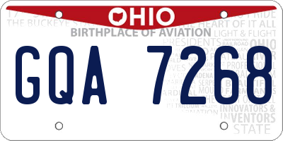 OH license plate GQA7268