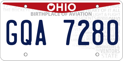 OH license plate GQA7280
