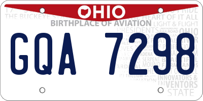 OH license plate GQA7298