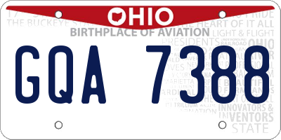OH license plate GQA7388