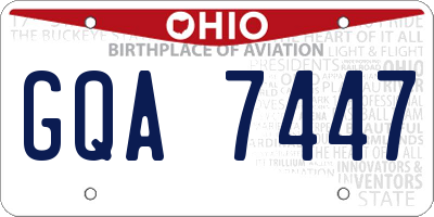 OH license plate GQA7447