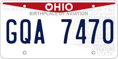 OH license plate GQA7470