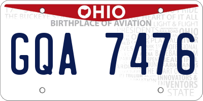 OH license plate GQA7476