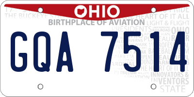 OH license plate GQA7514