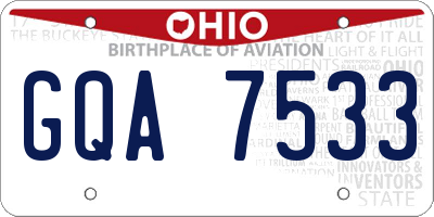 OH license plate GQA7533