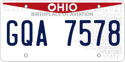 OH license plate GQA7578