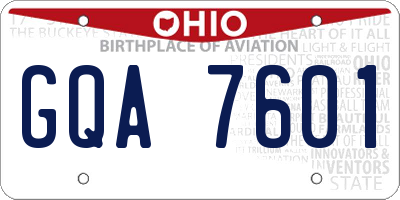 OH license plate GQA7601