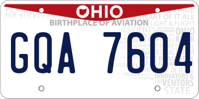OH license plate GQA7604