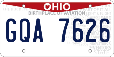 OH license plate GQA7626