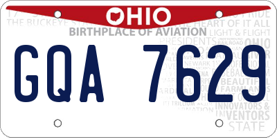 OH license plate GQA7629