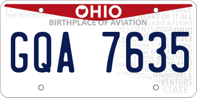 OH license plate GQA7635