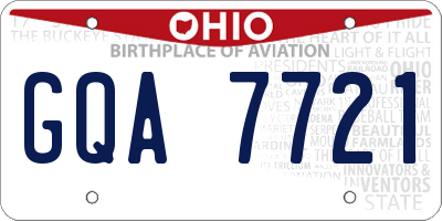 OH license plate GQA7721