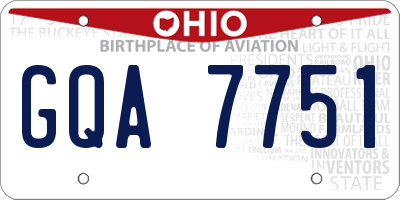 OH license plate GQA7751