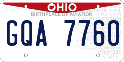 OH license plate GQA7760