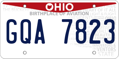 OH license plate GQA7823