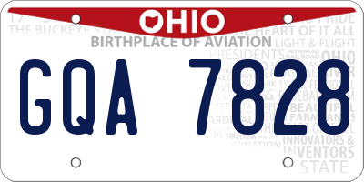 OH license plate GQA7828
