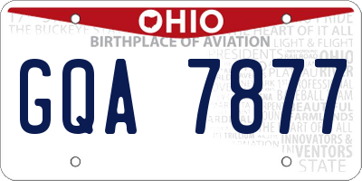 OH license plate GQA7877