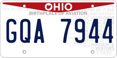 OH license plate GQA7944