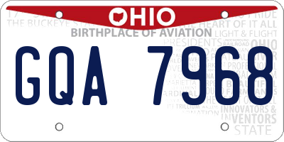 OH license plate GQA7968