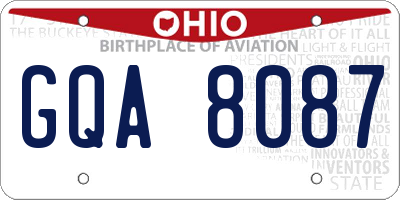 OH license plate GQA8087