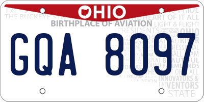 OH license plate GQA8097
