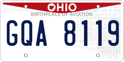 OH license plate GQA8119