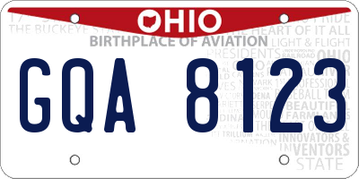 OH license plate GQA8123